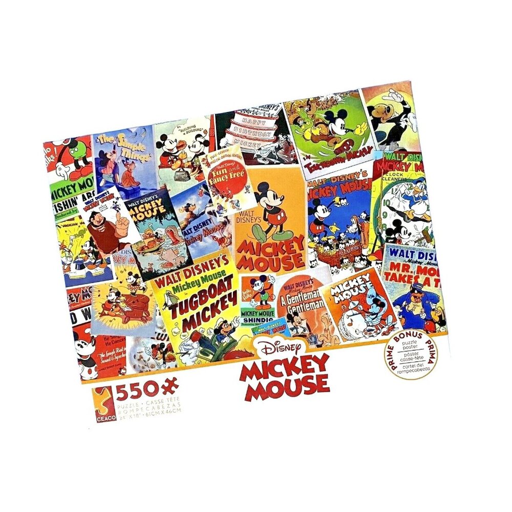 Ceaco Disney Mickey Mouse Jigsaw‎ Puzzle 550 Pieces Retro Nostalgia Cartoon